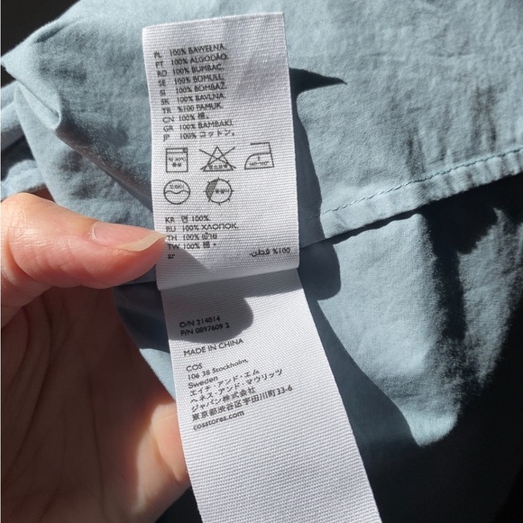 COS Blue A Line V Neck Dress Size 34 - Picture 8 of 8